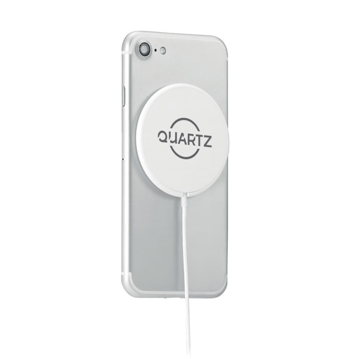 Magnetic wireless charger 10W Bianco item picture printed