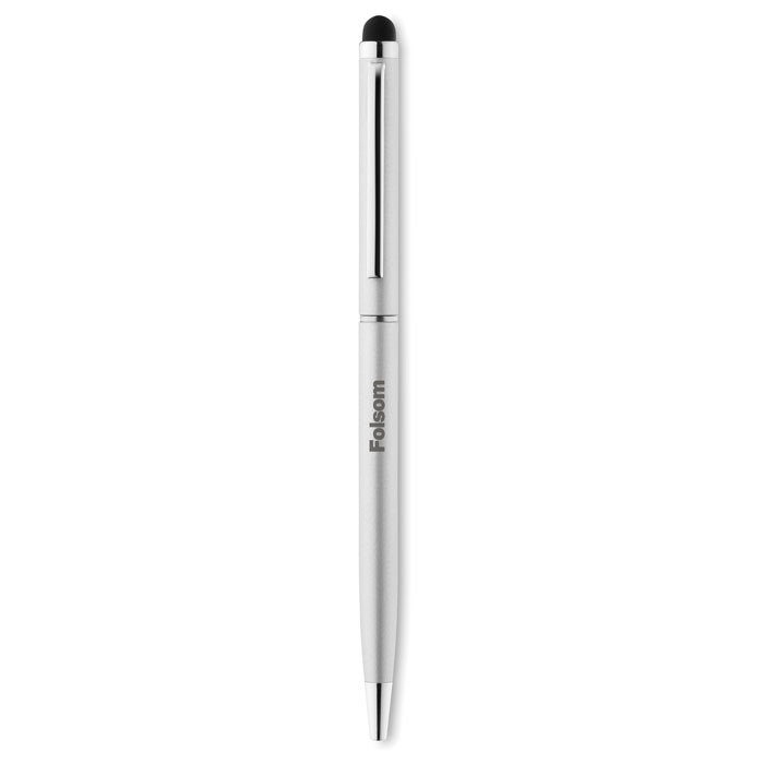 Twist and touch ball pen Argento Opaco item picture printed