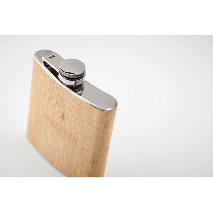 Bamboo slim hip flask 170ml Beige item detail picture