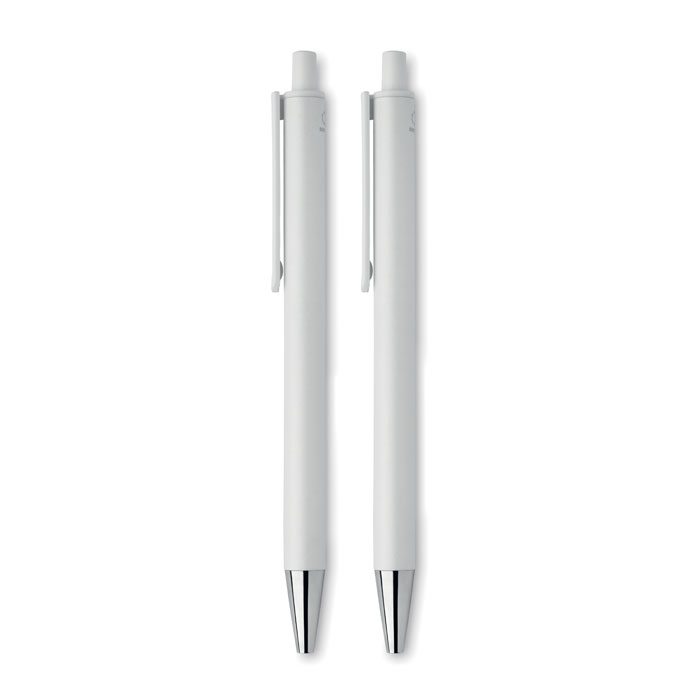 Recycled aluminium pen set Bianco item picture open