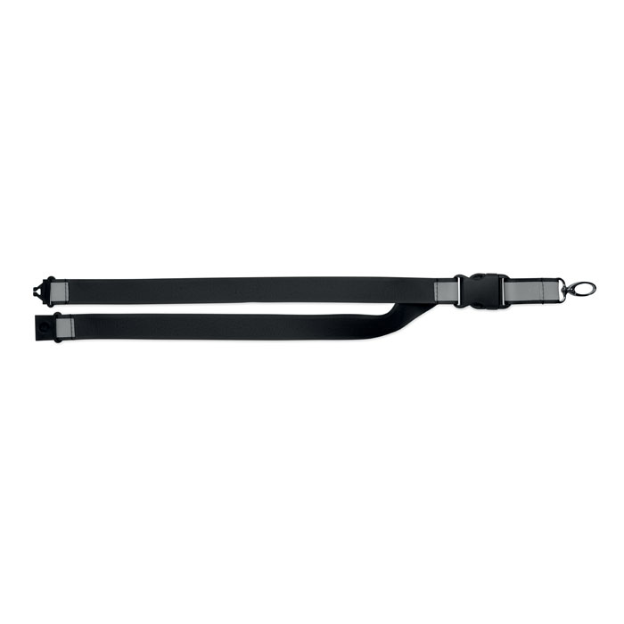 Lanyard RPET riflettente Nero item picture 1
