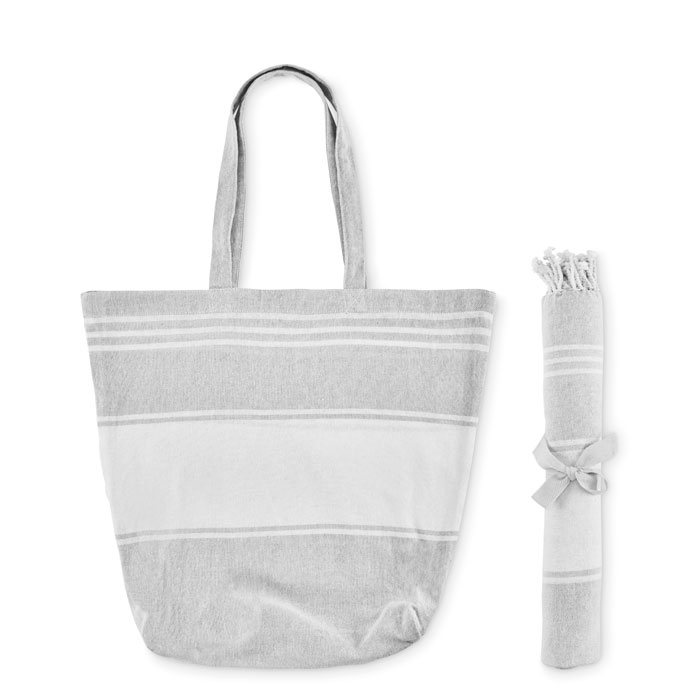 Borsa da spiaggia con telo Grigio item picture side