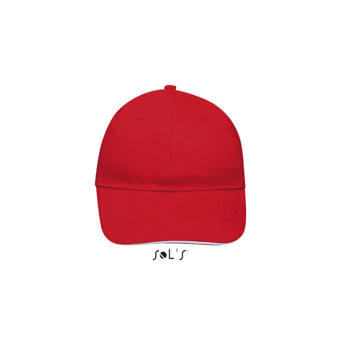 BUFFALO SIX PANEL CAP Rosso/Bianco item picture front