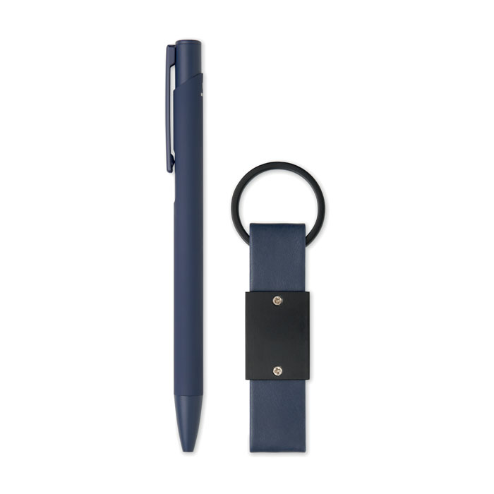 Penna e portachiavi in PU Blu item picture 1