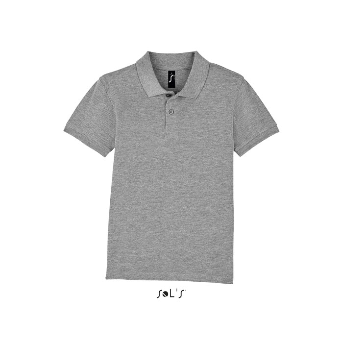 PERFECT KIDS POLO 180g grey melange item picture front