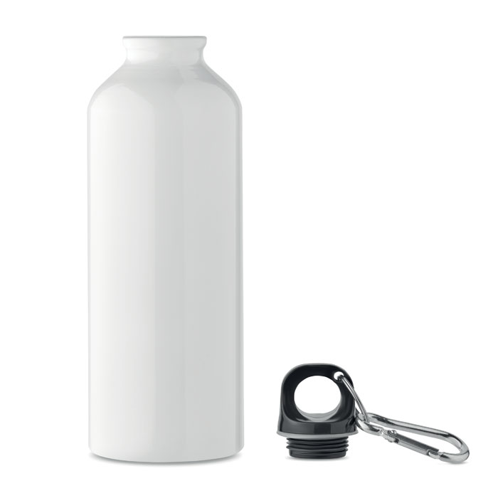 Recycled aluminium bottle 500ml Bianco item picture side