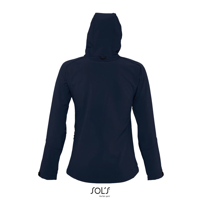 REPLAY WOMEN HOOD SOFTSHELL Blu Scuro Francese item picture back