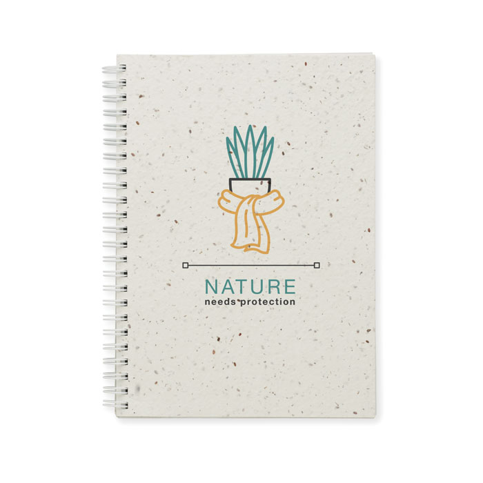 A5 seed paper cover notebook Bianco item picture top