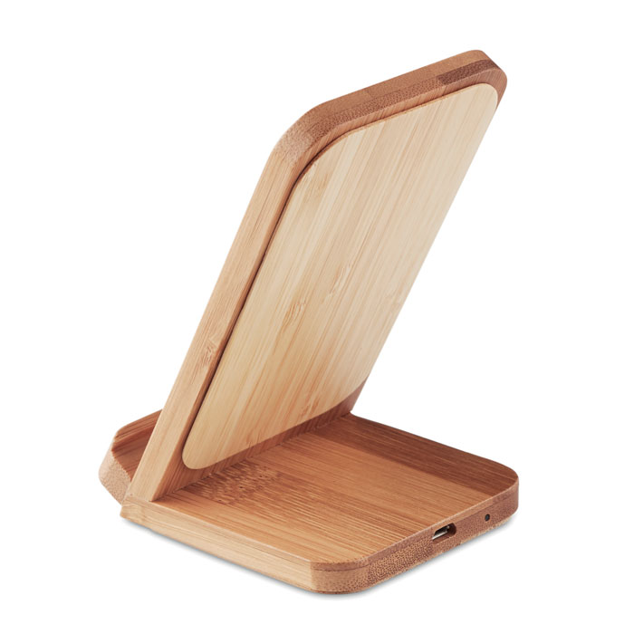 Bamboo wireless charge stand5W Legno item picture back