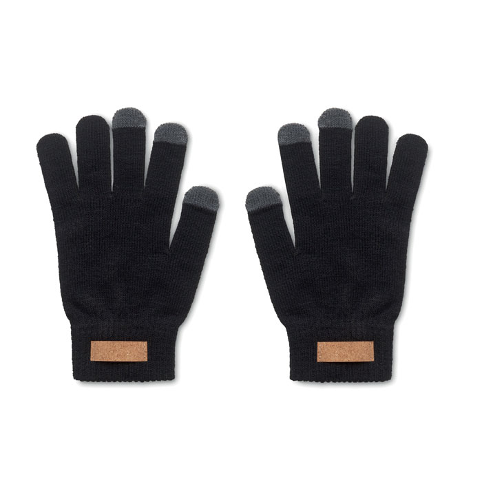 RPET tactile gloves Nero item picture front