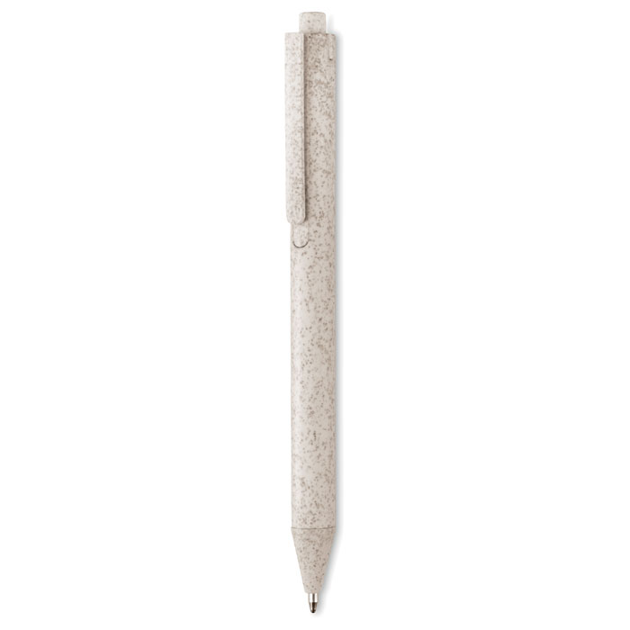 Wheat Straw/ABS push type pen Beige item picture back