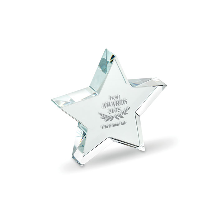 Glass star award Trasparente item picture printed