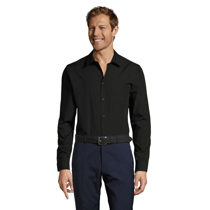 BALTIMORE FIT POPLIN SHIRT Dark Blue item picture front