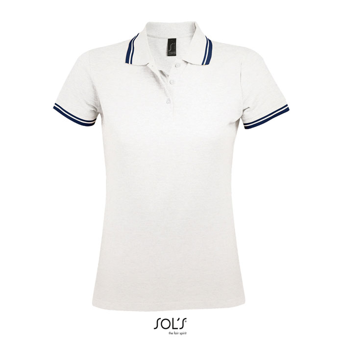 Polo donna PASADENA 200g white / navy item picture front