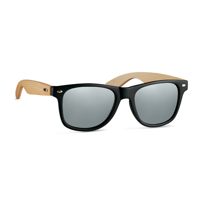 Sunglasses with bamboo arms Argento Lucido item picture back