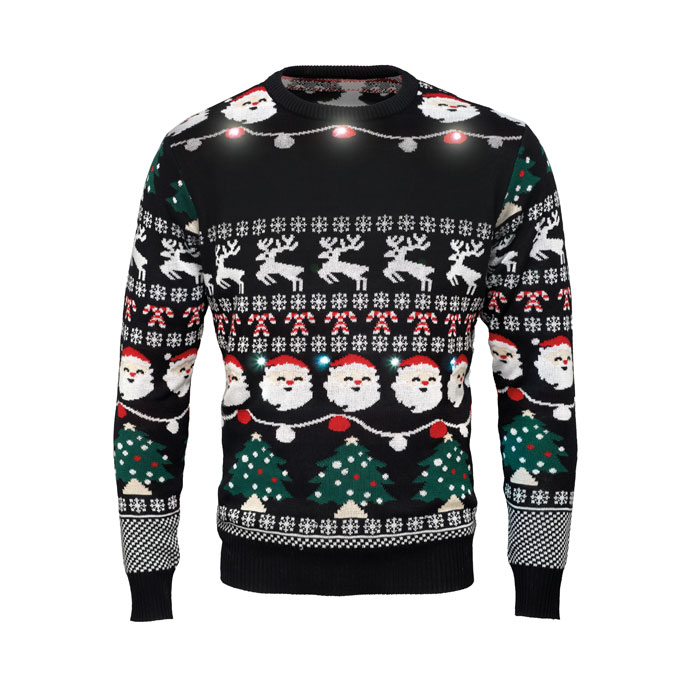 Maglione natalizio a LED L/XL Nero item picture open