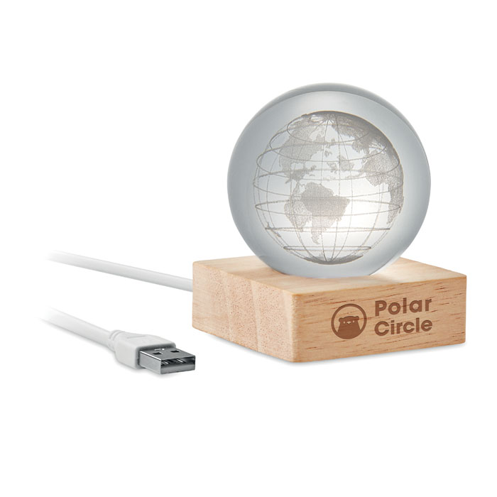 Palla di vetro a globo LED Legno item picture printed