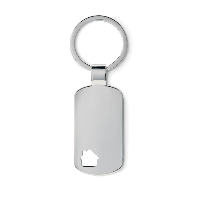 Key ring with house detail Argento Opaco item picture back