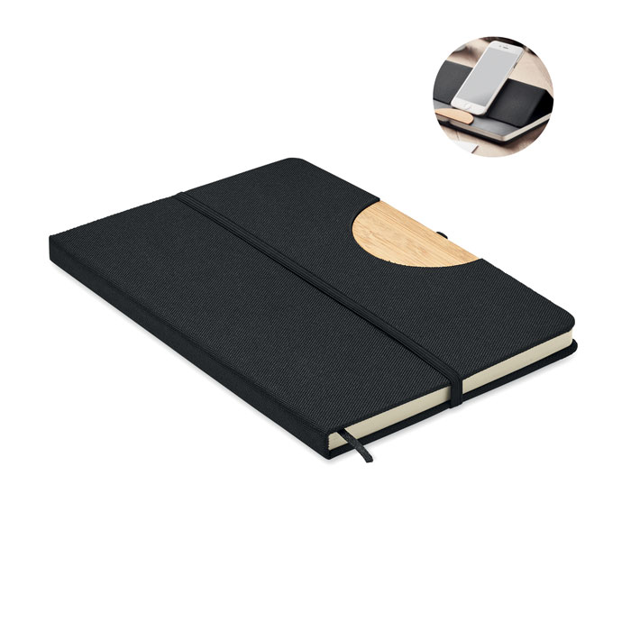 A5 RPET notebook 80 lined Nero item picture front