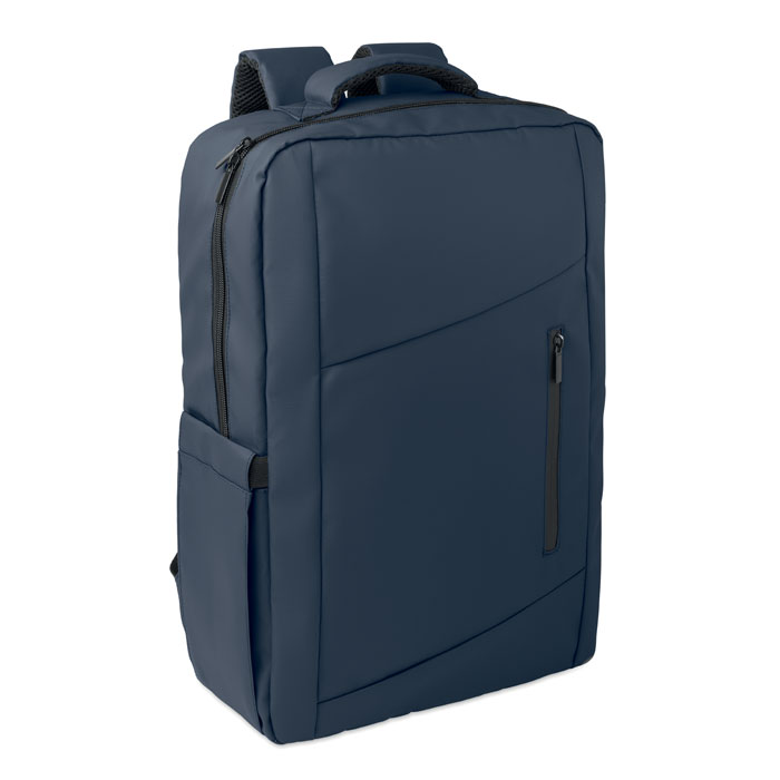 15" PU RPET laptop backpack Blu item picture front