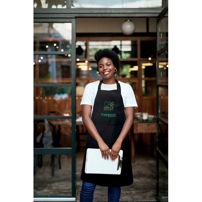 Adjustable kitchen apron Nero item picture printed