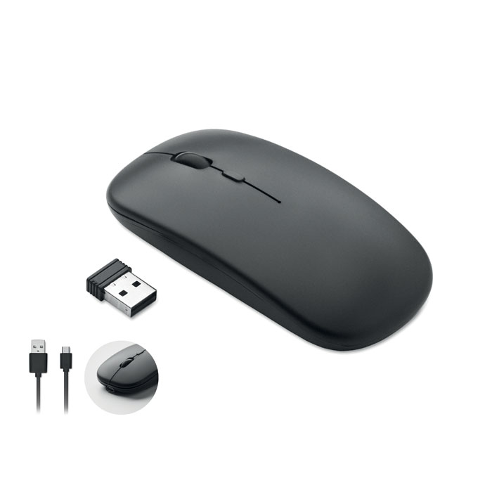 Mouse wireless ricaricabile Nero item picture front