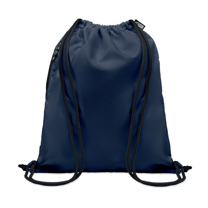 Large drawstring bag 300D RPET Blu item picture front