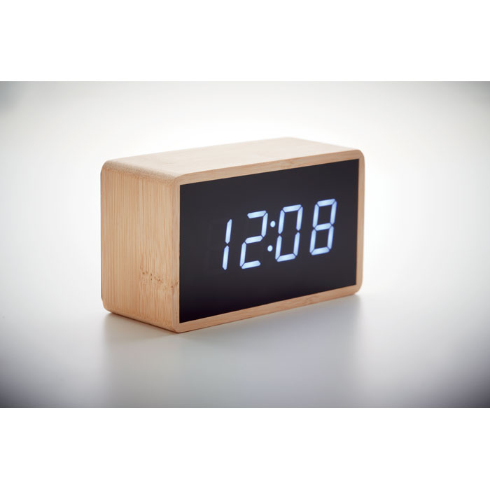 LED alarm clock bamboo casing Legno item detail picture