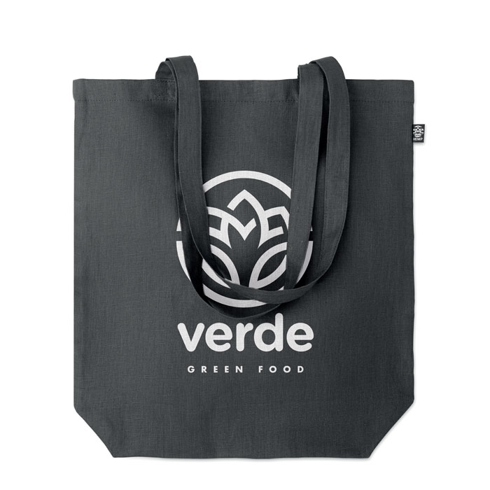 Shopping bag in hemp 200 gr/m² Nero item picture printed