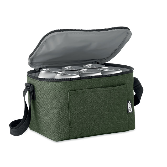 600D RPET Cooler bag for cans Verde Scuro item picture side