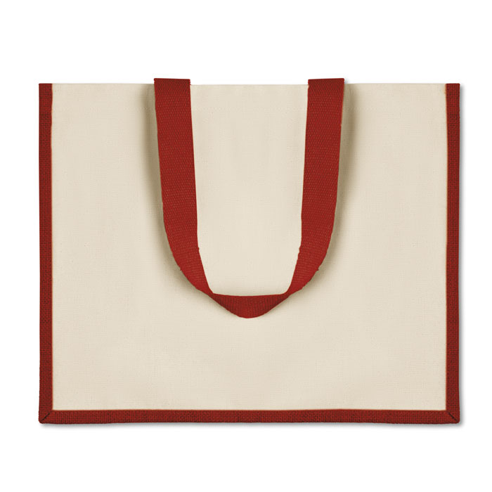 Jute and canvas shopping bag Rosso item picture side