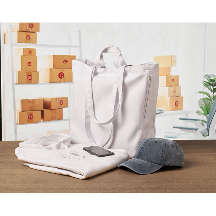 Recycled cotton shopping bag Bianco item ambiant picture