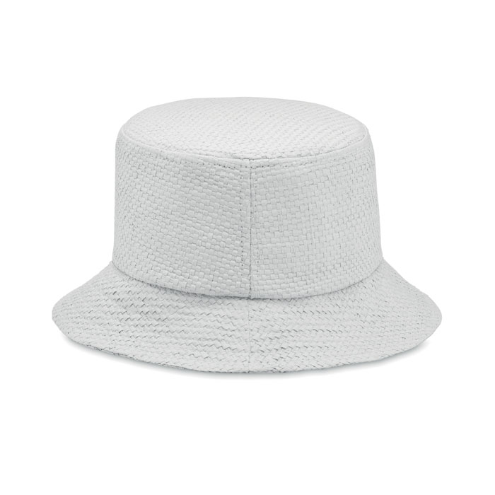 Paper straw bucket hat Bianco item picture open