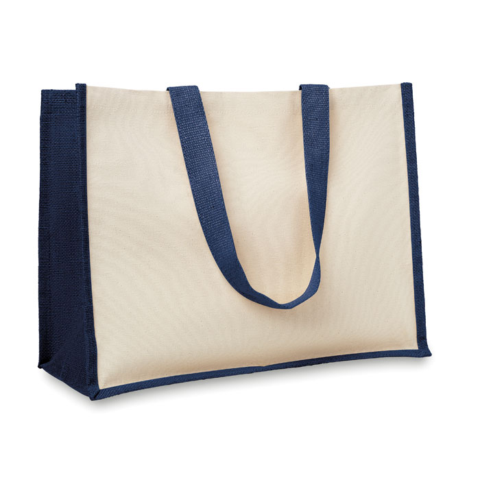 Jute and canvas shopping bag Blu item picture front