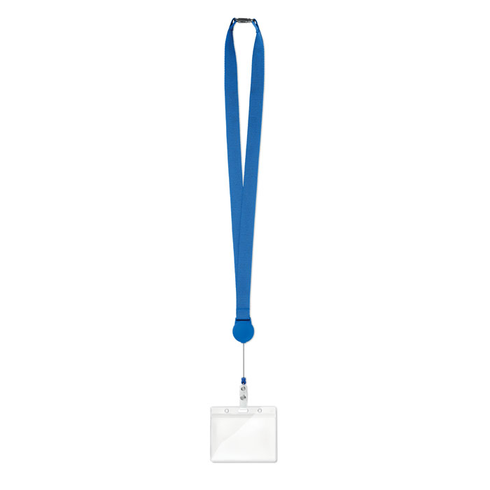 Lanyard con badge estraibile Blu Royal item picture back
