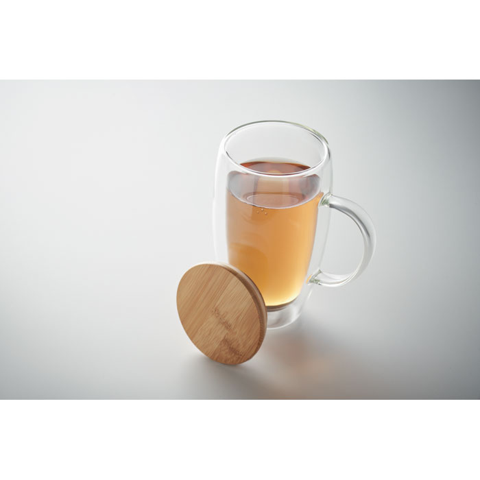 Double wall glass mug 450ml Trasparente item detail picture