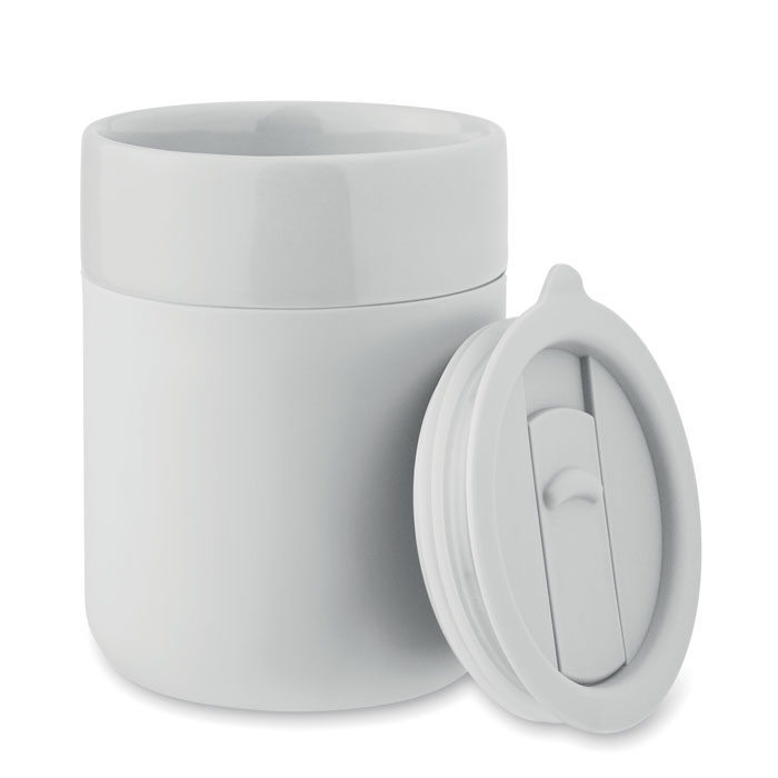 Bicchiere in ceramica 330 ml Bianco item picture side