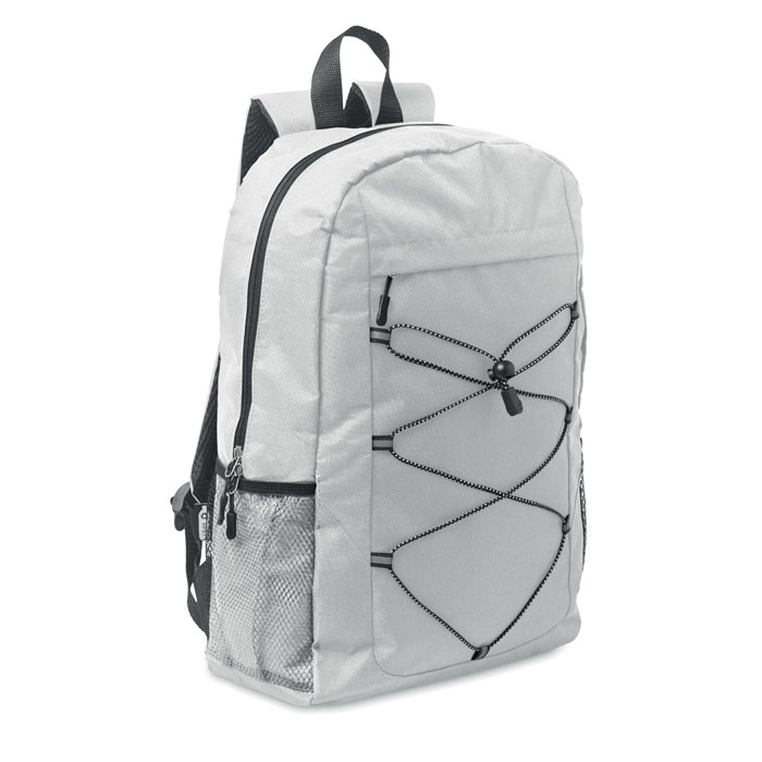 600D RPET polyester backpack Bianco item picture front