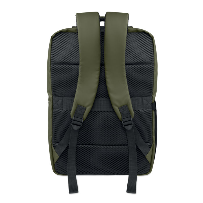 15" PU RPET laptop backpack Verde Militare item picture top