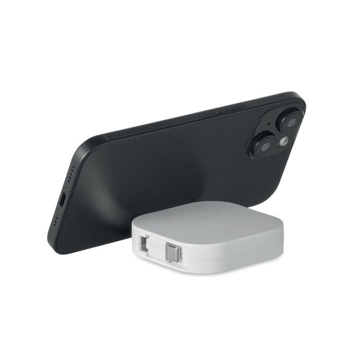 100W retractable charging cable Bianco item picture open