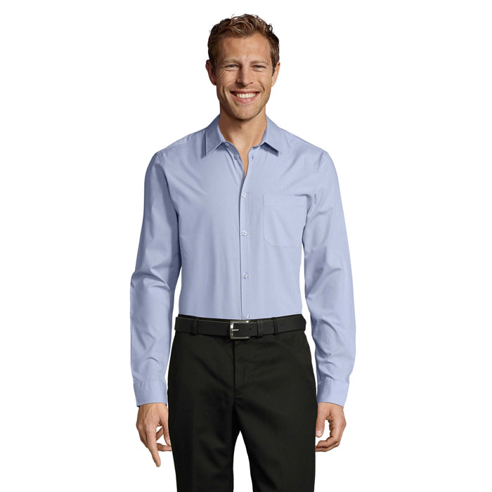 BALTIMORE FIT POPLIN SHIRT Celeste item picture front