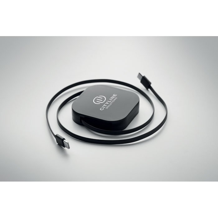 100W retractable charging cable Nero item picture printed