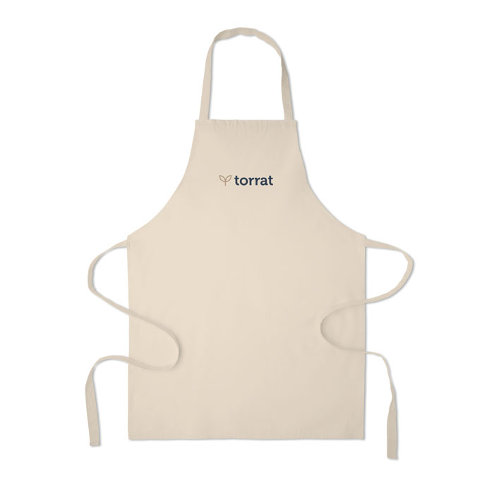 Recycled cotton apron Beige item picture printed