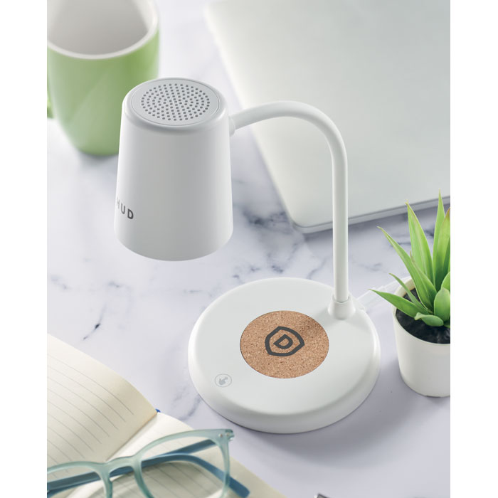 Wireless charger, lamp speaker Bianco item picture printed