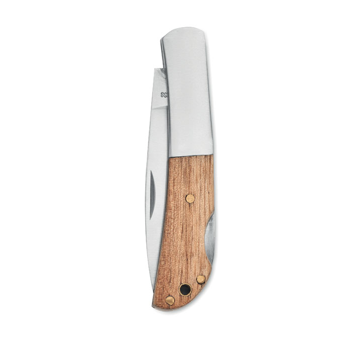 Foldable knife in acacia wood Legno item picture open