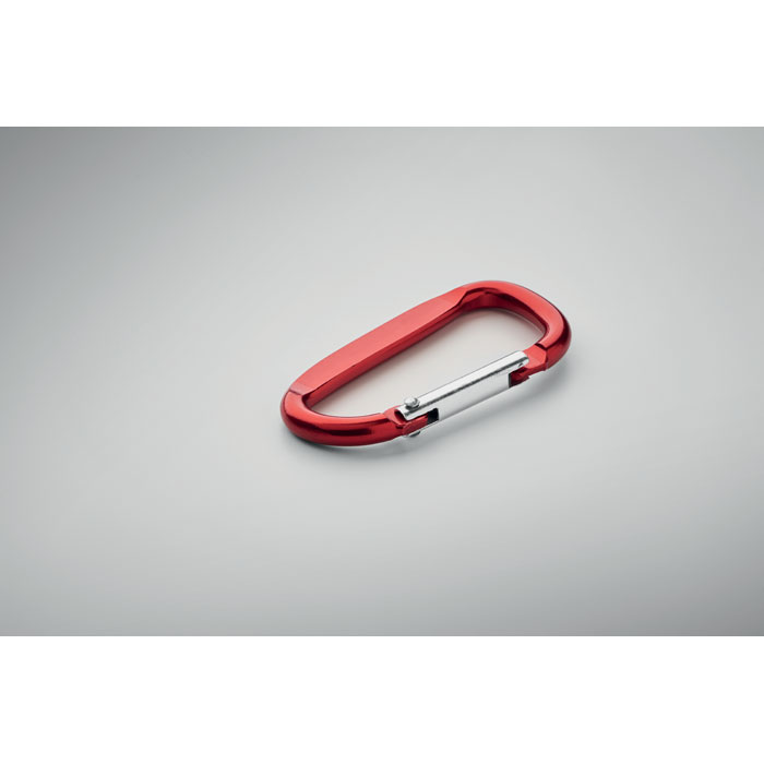 Carabiner clip in aluminium. Rosso item detail picture