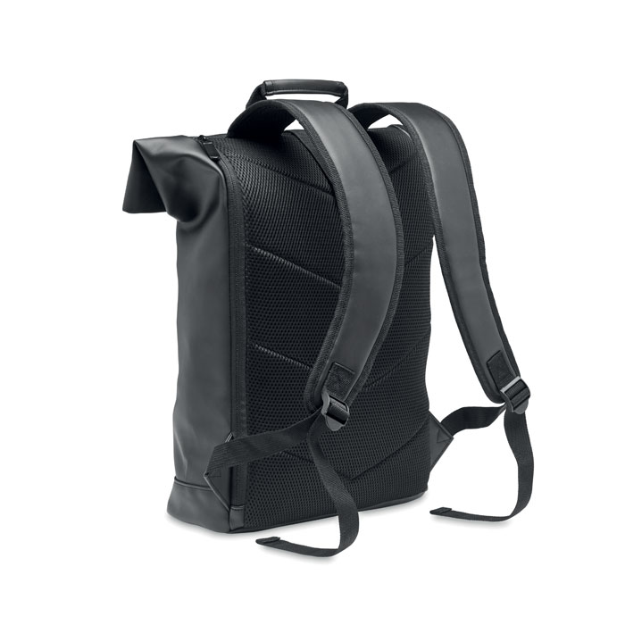 Laptop PU Rolltop backpack Nero item picture back