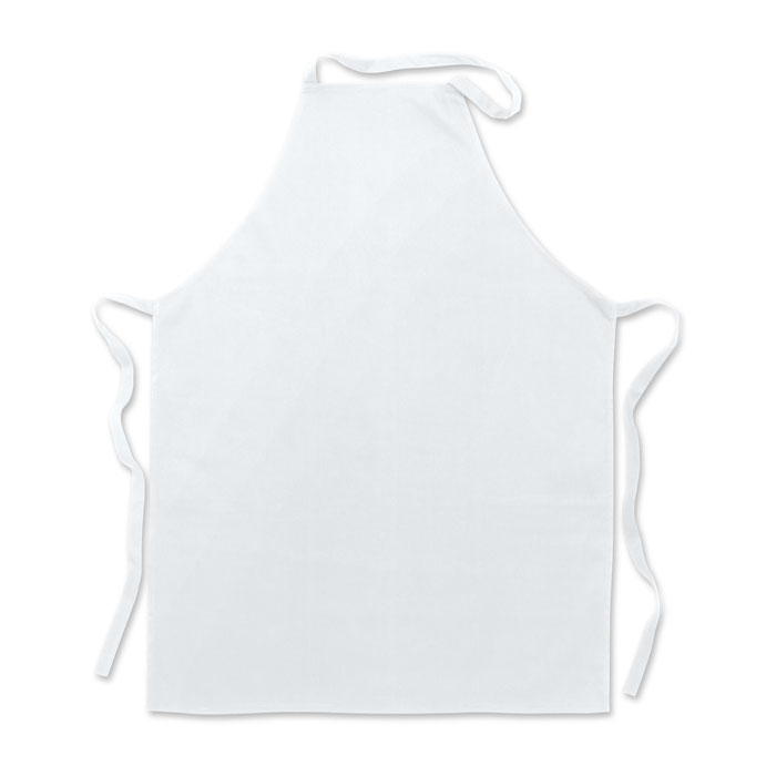 Kitchen apron in cotton white item picture back