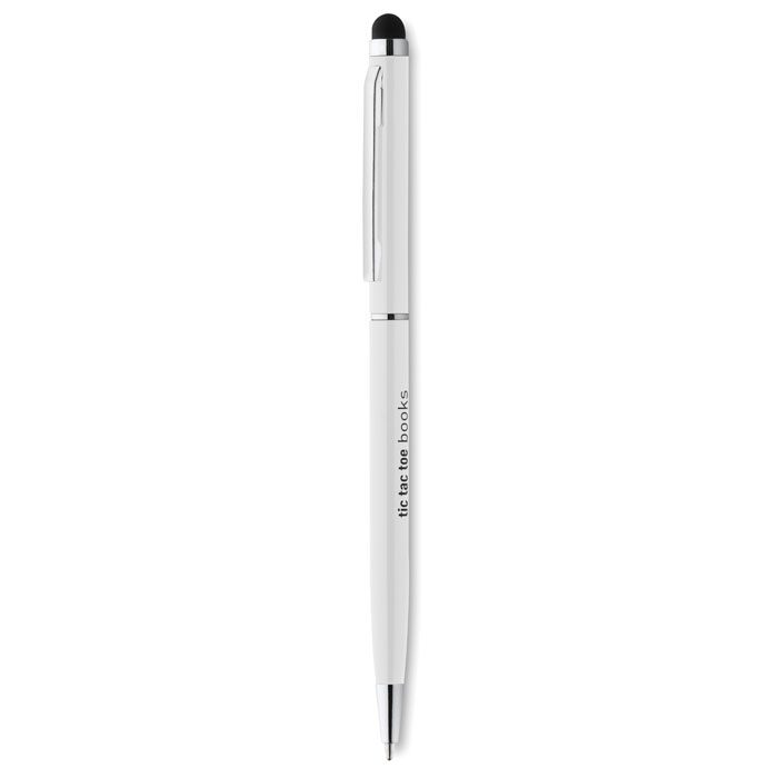 Twist and touch ball pen Bianco item picture printed