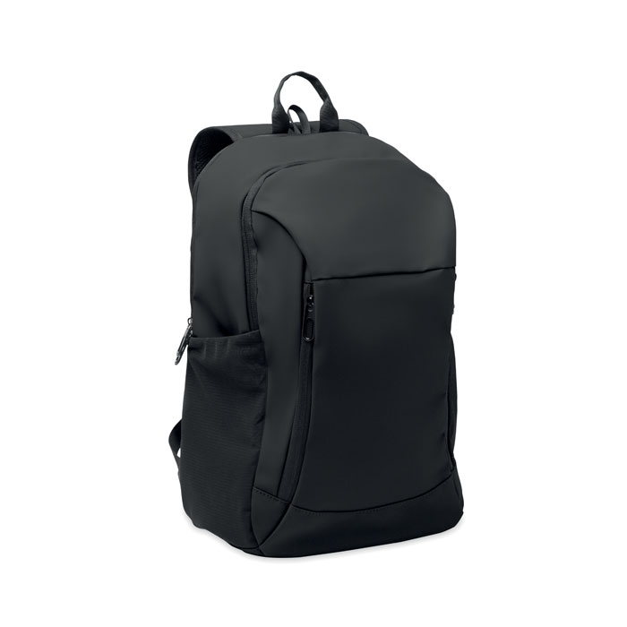 15" soft PU laptop backpack Nero item picture front